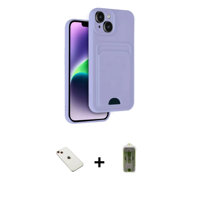 MARSİLYAN™- iPhone 14 Kılıf Vadi Çizgi Prime - Siyah Joko Magic 5D Hayalet Cam + Diamond Kamera Lens - KI