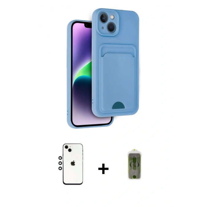 MARSİLYAN™- iPhone 14 Kılıf Vadi Çizgi Prime - Siyah Joko Magic 5D Hayalet Cam + Shine Kamera Lens - GS