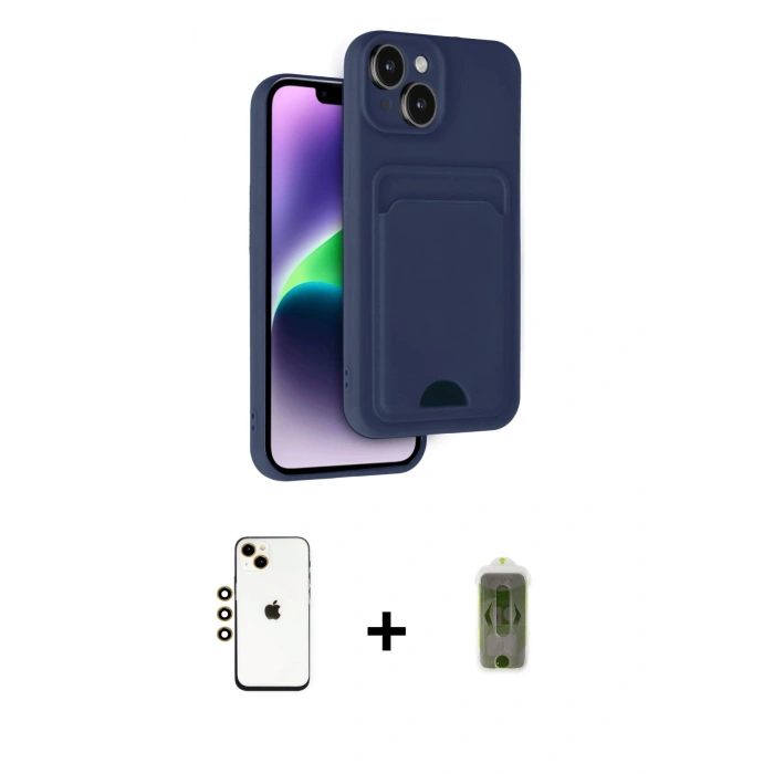 MARSİLYAN™- iPhone 14 Kılıf Vadi Çizgi Prime - Siyah Joko Magic 5D Hayalet Cam + Shine Kamera Lens - GD