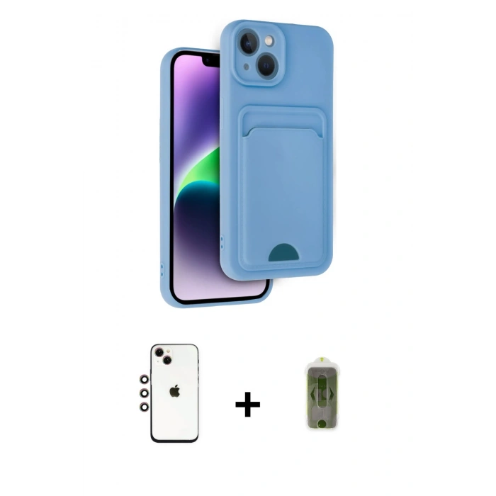 MARSİLYAN™- iPhone 14 Kılıf Vadi Çizgi Prime - Siyah Joko Magic 5D Hayalet Cam + Shine Kamera Lens - GI