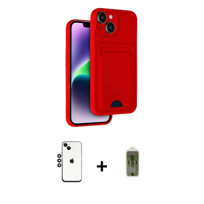 MARSİLYAN™- iPhone 14 Kılıf Vadi Çizgi Prime - Siyah Joko Magic 5D Hayalet Cam + Shine Kamera Lens - SH