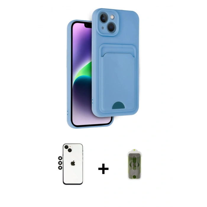 MARSİLYAN™- iPhone 14 Kılıf Vadi Çizgi Prime - Siyah Joko Magic 5D Hayalet Cam + Shine Kamera Lens - SH