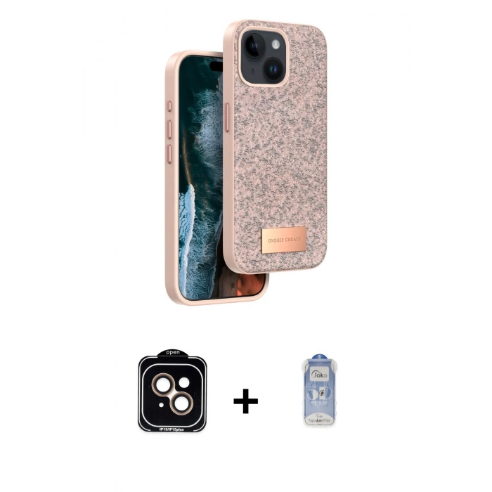 MARSİLYAN™- iPhone 14 Kılıf Vadi Klasik Serisi - Siyah Joko Magic 5D Cam + PVD Metal Kamera Lens - TU