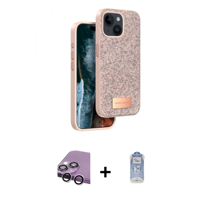 MARSİLYAN™- iPhone 14 Kılıf Vadi Klasik Serisi - Siyah Joko Magic 5D Cam + Raze Metal Kamera Lens - GS
