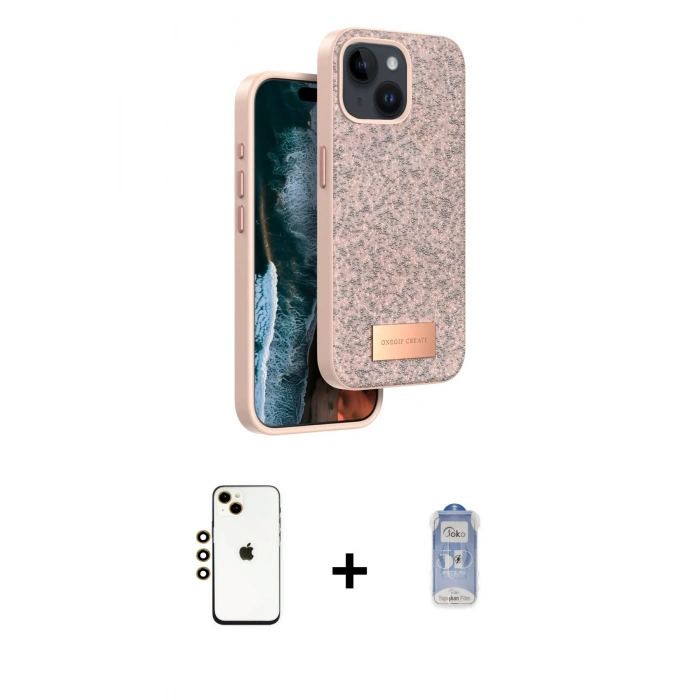 MARSİLYAN™- iPhone 14 Kılıf Vadi Klasik Serisi - Siyah Joko Magic 5D Cam + Shine Kamera Lens - GD