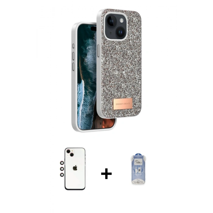 MARSİLYAN™- iPhone 14 Kılıf Vadi Klasik Serisi - Siyah Joko Magic 5D Cam + Shine Kamera Lens - GI