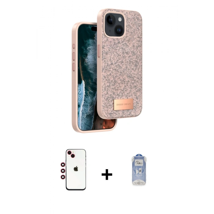 MARSİLYAN™- iPhone 14 Kılıf Vadi Klasik Serisi - Siyah Joko Magic 5D Cam + Shine Kamera Lens - KI