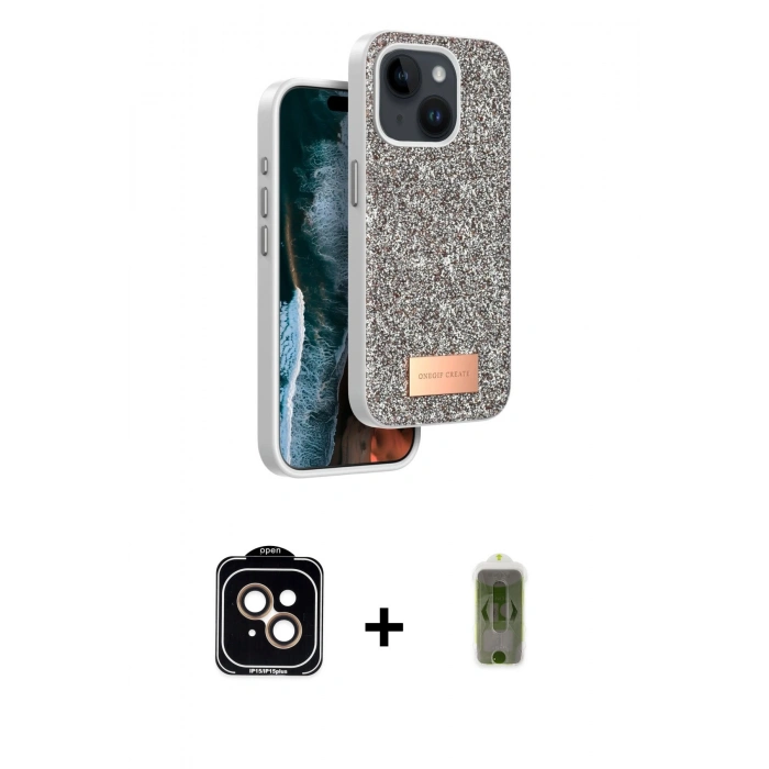 MARSİLYAN™- iPhone 14 Kılıf Vadi Klasik Serisi - Siyah Joko Magic 5D Hayalet Cam + PVD Metal Kamera Lens - TU