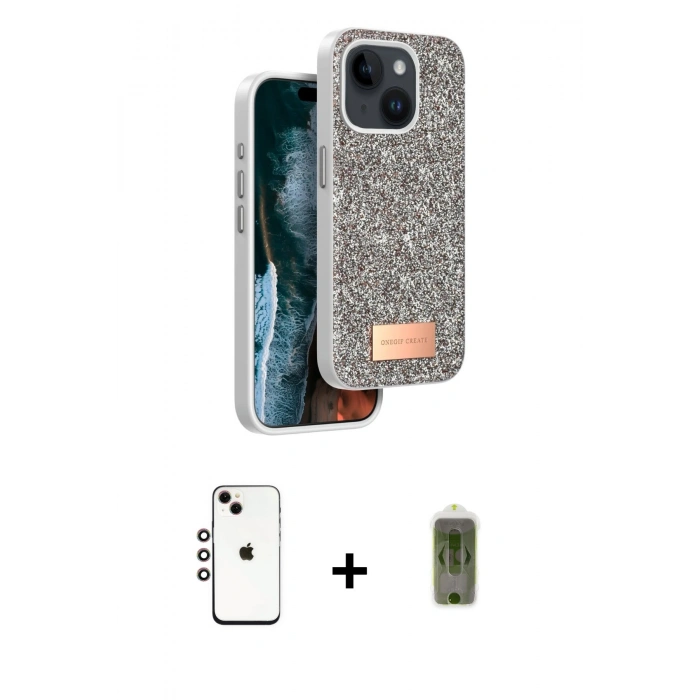MARSİLYAN™- iPhone 14 Kılıf Vadi Klasik Serisi - Siyah Joko Magic 5D Hayalet Cam + Shine Kamera Lens - GI