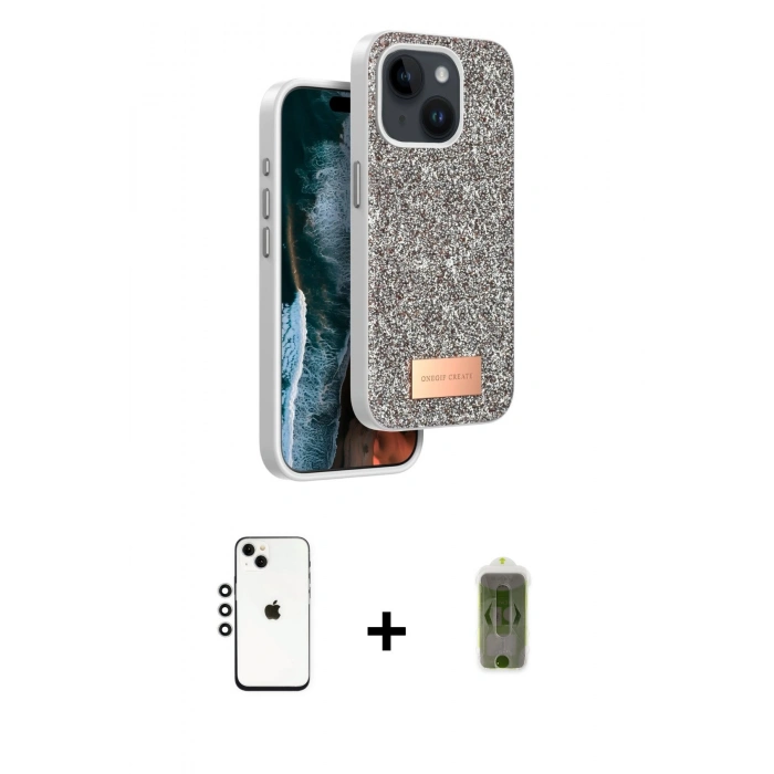 MARSİLYAN™- iPhone 14 Kılıf Vadi Klasik Serisi - Siyah Joko Magic 5D Hayalet Cam + Shine Kamera Lens - GS