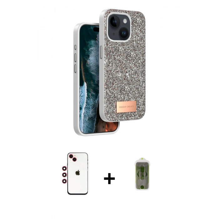 MARSİLYAN™- iPhone 14 Kılıf Vadi Klasik Serisi - Siyah Joko Magic 5D Hayalet Cam + Shine Kamera Lens - KI