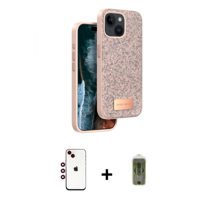 MARSİLYAN™- iPhone 14 Kılıf Vadi Klasik Serisi - Siyah Joko Magic 5D Hayalet Cam + Shine Kamera Lens - KI
