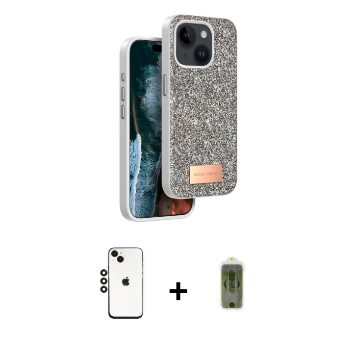MARSİLYAN™- iPhone 14 Kılıf Vadi Klasik Serisi - Siyah Joko Magic 5D Hayalet Cam + Shine Kamera Lens - SH
