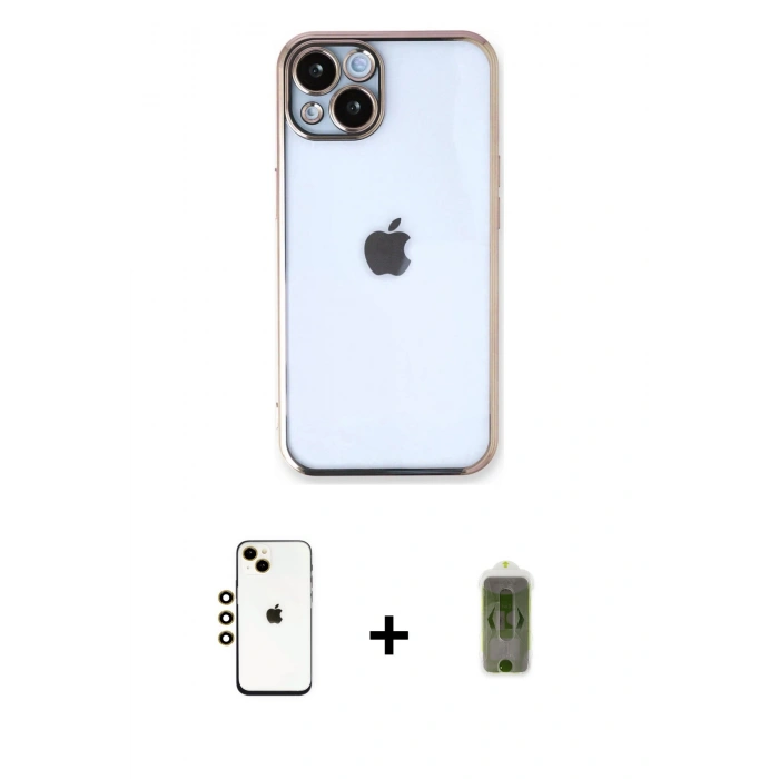 MARSİLYAN™- iPhone 14 Kılıf Vadi Minimal - Siyah Joko Magic 5D Hayalet Cam + Shine Kamera Lens - GD