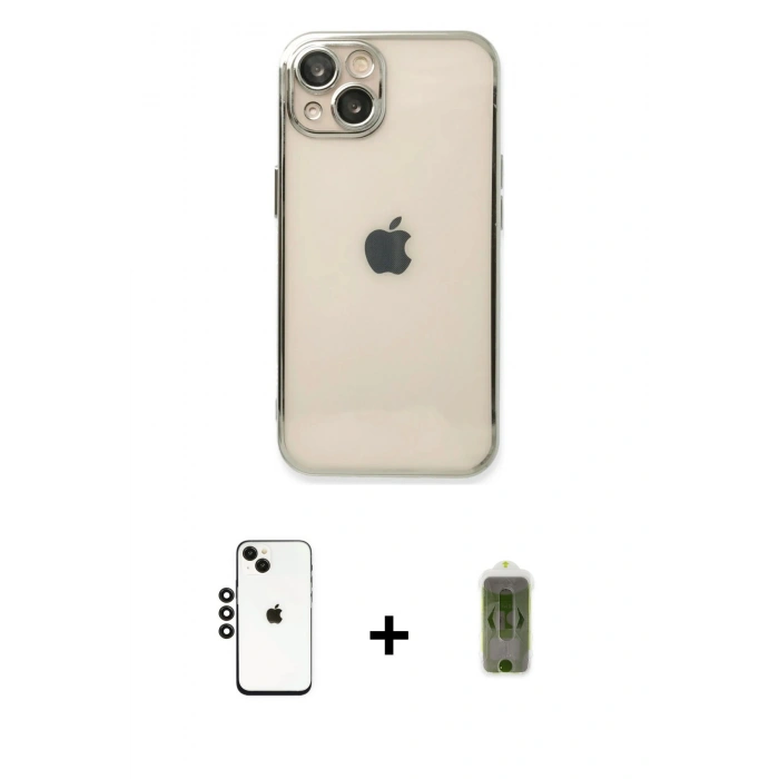 MARSİLYAN™- iPhone 14 Kılıf Vadi Minimal - Siyah Joko Magic 5D Hayalet Cam + Shine Kamera Lens - SH