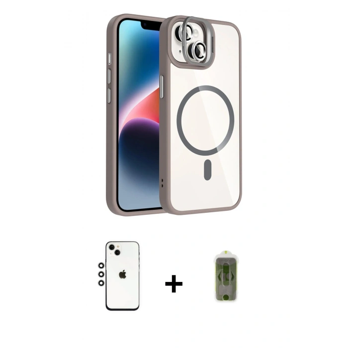 MARSİLYAN™- iPhone 14 Kılıf Yadigar Asil Koleksiyonu - Siyah Joko Magic 5D Hayalet Cam + Shine Kamera Lens - GS