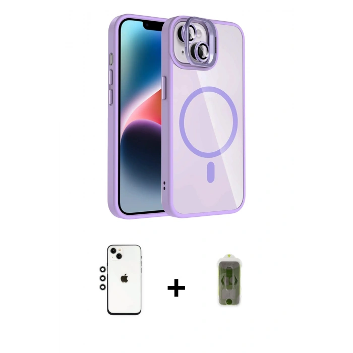 MARSİLYAN™- iPhone 14 Kılıf Yadigar Asil Koleksiyonu - Siyah Joko Magic 5D Hayalet Cam + Shine Kamera Lens - GS