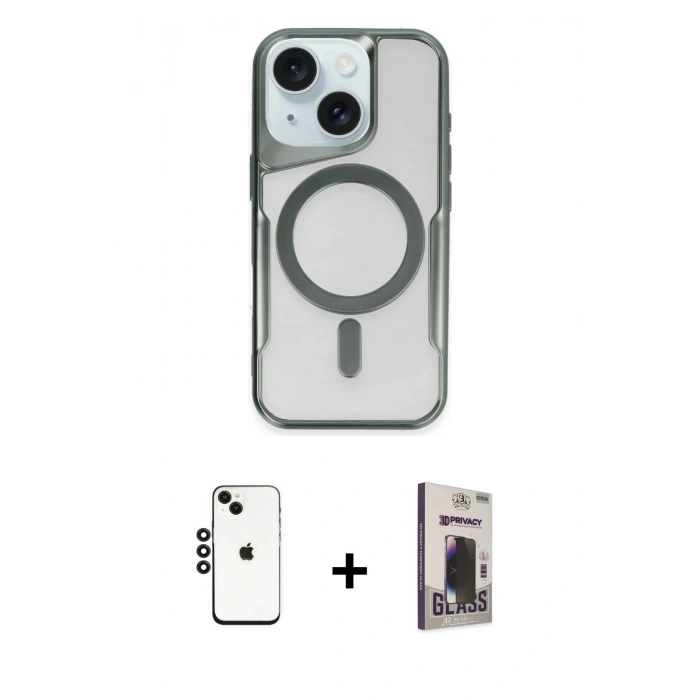 MARSİLYAN™- iPhone 14 Kılıf Yadigar Klasik Özel Seri - Siyah Bilvis Hayalet Cam Ekran Koruyucu + Shine Kamera Lens - SH