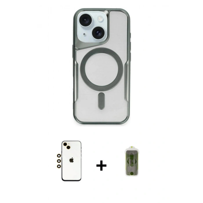 MARSİLYAN™- iPhone 14 Kılıf Yadigar Klasik Özel Seri - Siyah Joko Magic 5D Hayalet Cam + Shine Kamera Lens - GD