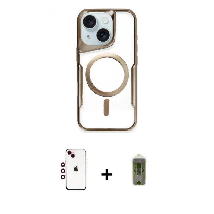 MARSİLYAN™- iPhone 14 Kılıf Yadigar Klasik Özel Seri - Siyah Joko Magic 5D Hayalet Cam + Shine Kamera Lens - KI