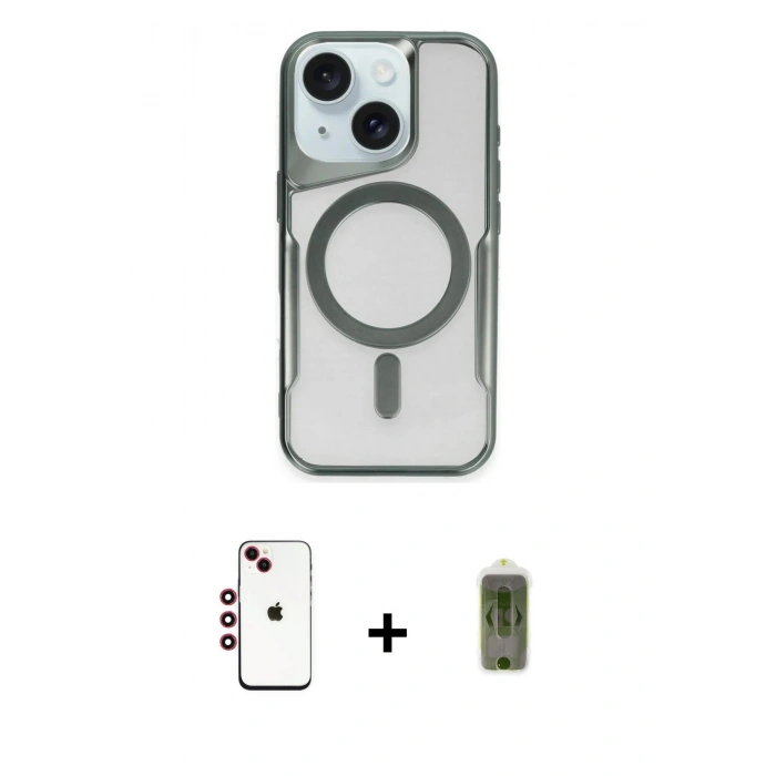 MARSİLYAN™- iPhone 14 Kılıf Yadigar Klasik Özel Seri - Siyah Joko Magic 5D Hayalet Cam + Shine Kamera Lens - KI