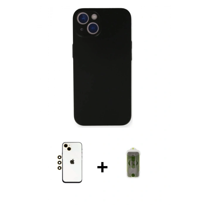 MARSİLYAN™- iPhone 14 Kılıf Yadigar Yansıma Serisi - Siyah Joko Magic 5D Hayalet Cam + Shine Kamera Lens - GD