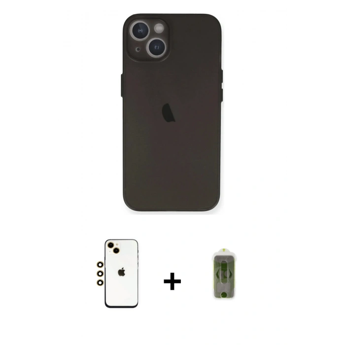 MARSİLYAN™- iPhone 14 Kılıf Yadigar Yansıma Serisi - Siyah Joko Magic 5D Hayalet Cam + Shine Kamera Lens - GD