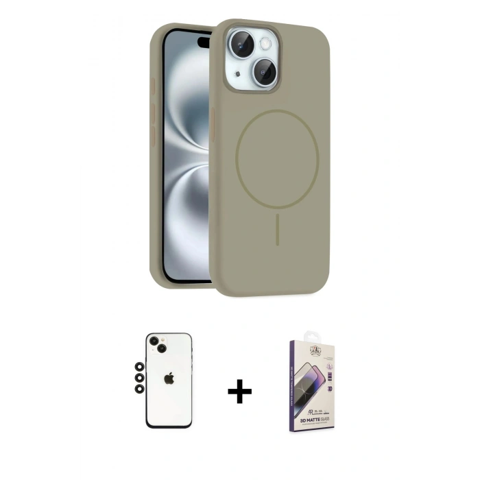 MARSİLYAN™- iPhone 14 Kılıf Yankı Form Serisi - Siyah Bilvis 3D Mat Cam Ekran Koruyucu + Shine Kamera Lens - SH