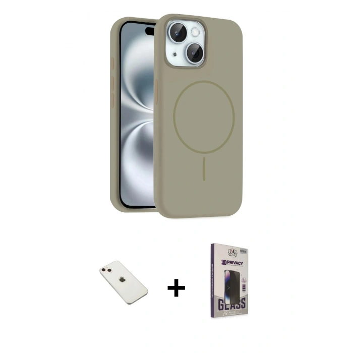 MARSİLYAN™- iPhone 14 Kılıf Yankı Form Serisi - Siyah Bilvis Hayalet Cam Ekran Koruyucu + Diamond Kamera Lens - PE