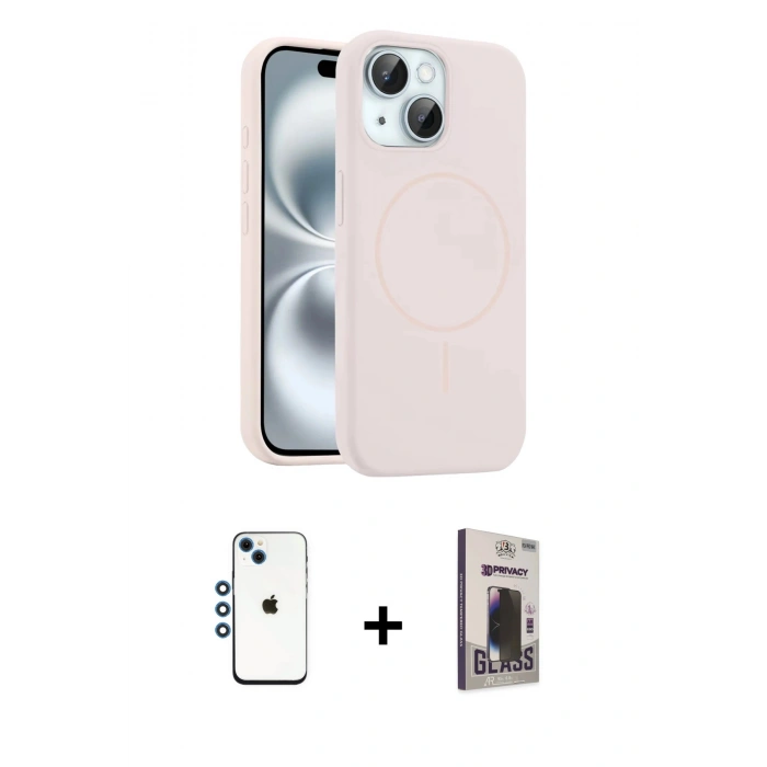 MARSİLYAN™- iPhone 14 Kılıf Yankı Form Serisi - Siyah Bilvis Hayalet Cam Ekran Koruyucu + Shine Kamera Lens - MI