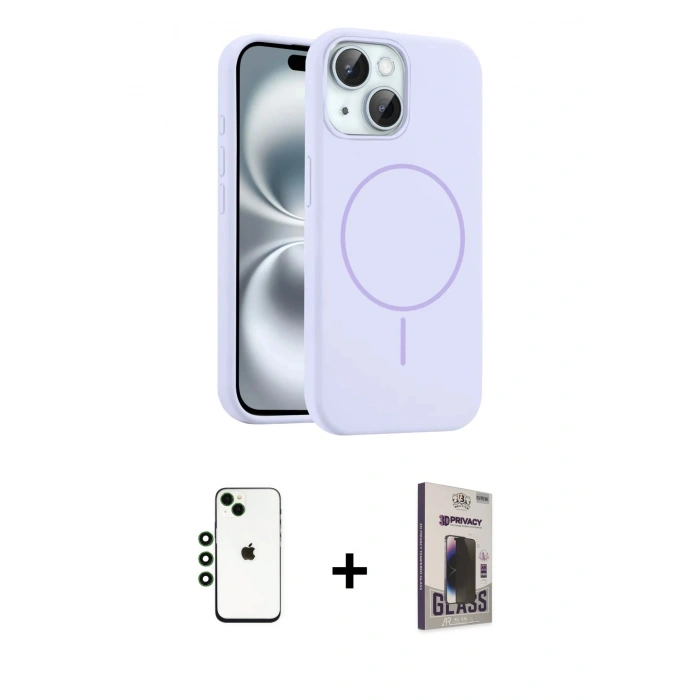 MARSİLYAN™- iPhone 14 Kılıf Yankı Form Serisi - Siyah Bilvis Hayalet Cam Ekran Koruyucu + Shine Kamera Lens - YL