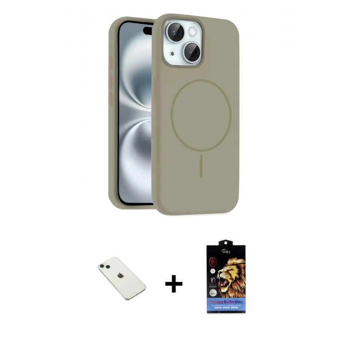 MARSİLYAN™- iPhone 14 Kılıf Yankı Form Serisi - Siyah Buffer Hayalet Cam Ekran Koruyucu + Diamond Kamera Lens - YL