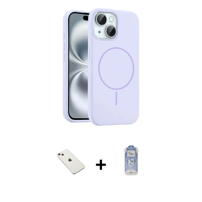 MARSİLYAN™- iPhone 14 Kılıf Yankı Form Serisi - Siyah Joko Magic 5D Cam + Diamond Kamera Lens - PE
