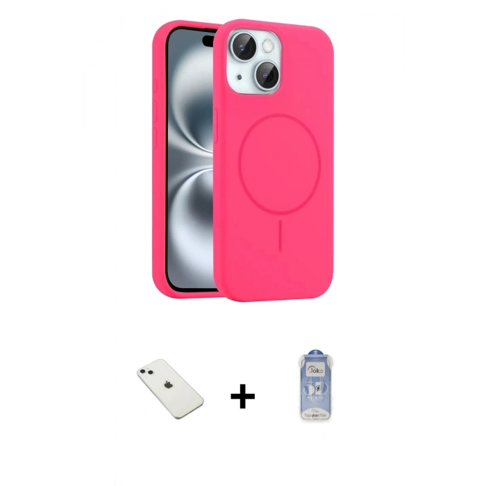 MARSİLYAN™- iPhone 14 Kılıf Yankı Form Serisi - Siyah Joko Magic 5D Cam + Diamond Kamera Lens - SABE