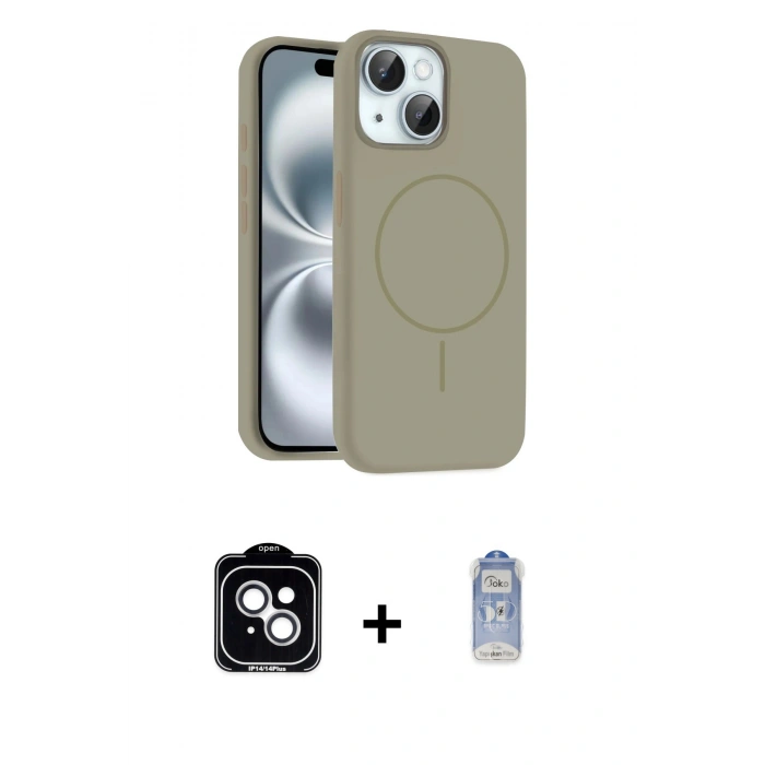 MARSİLYAN™- iPhone 14 Kılıf Yankı Form Serisi - Siyah Joko Magic 5D Cam + PVD Metal Kamera Lens - GS