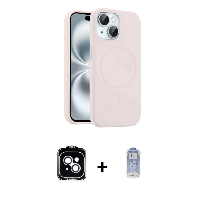 MARSİLYAN™- iPhone 14 Kılıf Yankı Form Serisi - Siyah Joko Magic 5D Cam + PVD Metal Kamera Lens - GS