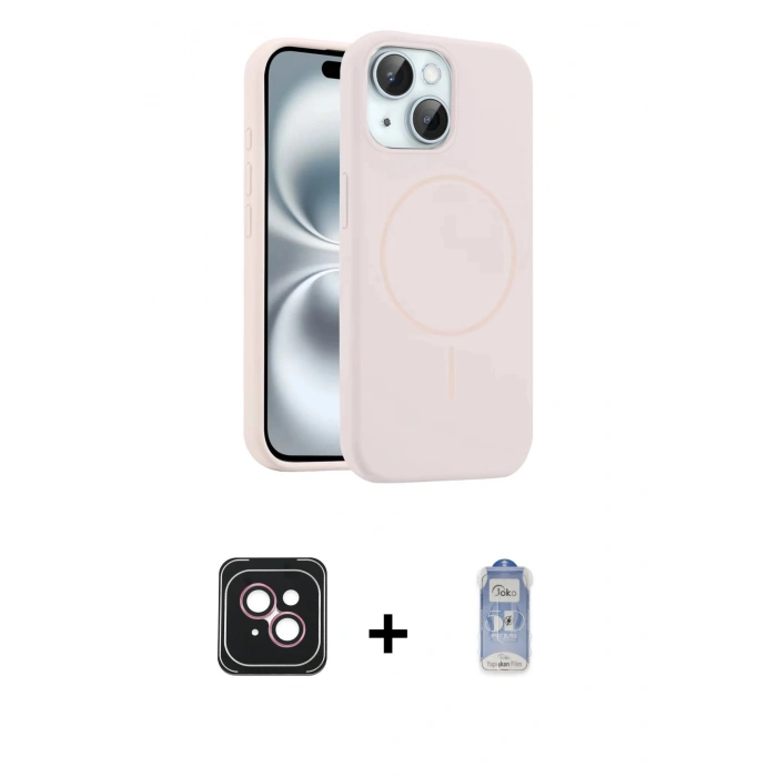 MARSİLYAN™- iPhone 14 Kılıf Yankı Form Serisi - Siyah Joko Magic 5D Cam + PVD Metal Kamera Lens - PE