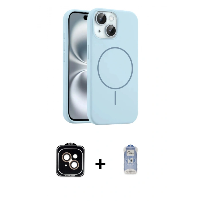 MARSİLYAN™- iPhone 14 Kılıf Yankı Form Serisi - Siyah Joko Magic 5D Cam + PVD Metal Kamera Lens - TU