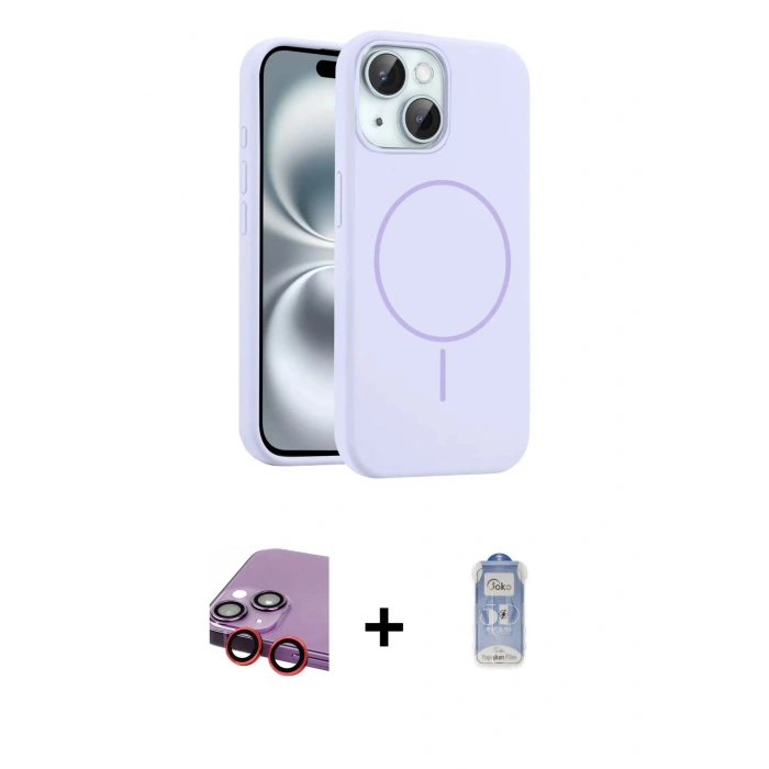 MARSİLYAN™- iPhone 14 Kılıf Yankı Form Serisi - Siyah Joko Magic 5D Cam + Raze Metal Kamera Lens - KI