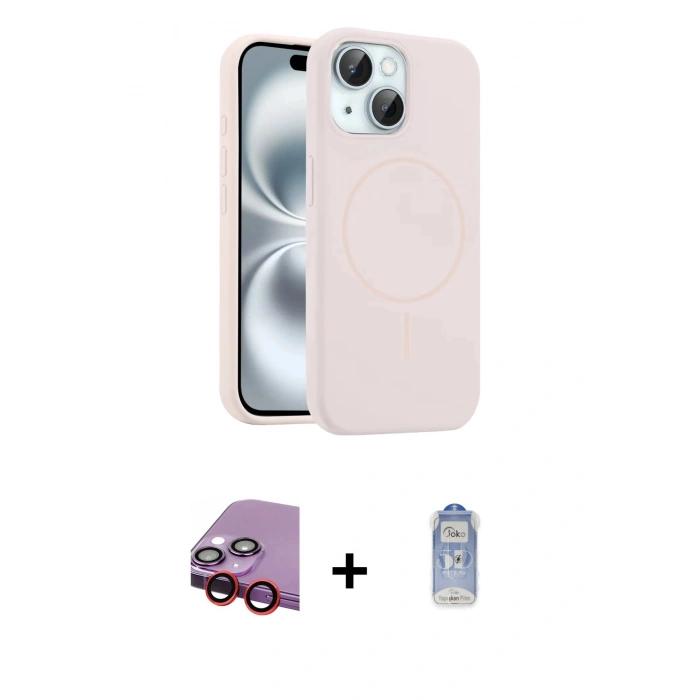 MARSİLYAN™- iPhone 14 Kılıf Yankı Form Serisi - Siyah Joko Magic 5D Cam + Raze Metal Kamera Lens - KI