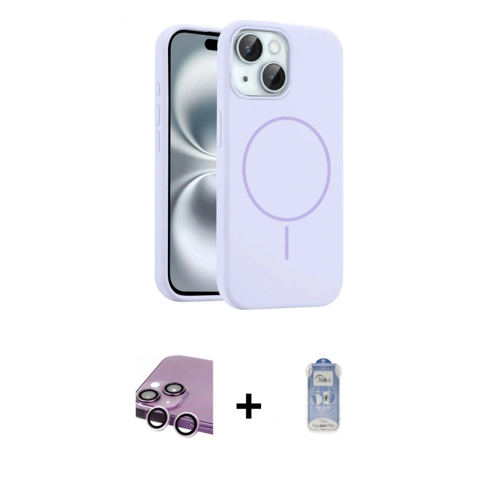 MARSİLYAN™- iPhone 14 Kılıf Yankı Form Serisi - Siyah Joko Magic 5D Cam + Raze Metal Kamera Lens - MR