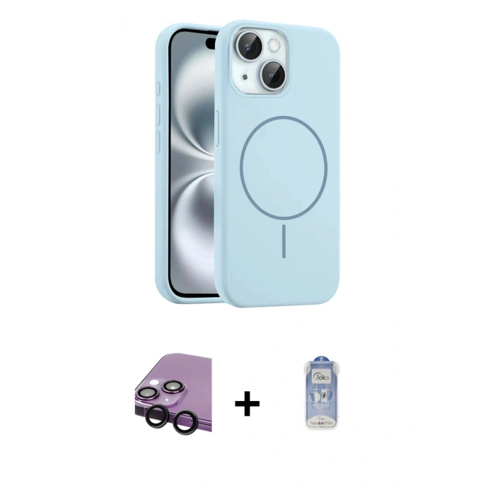 MARSİLYAN™- iPhone 14 Kılıf Yankı Form Serisi - Siyah Joko Magic 5D Cam + Raze Metal Kamera Lens - SH