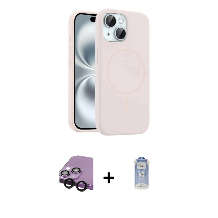 MARSİLYAN™- iPhone 14 Kılıf Yankı Form Serisi - Siyah Joko Magic 5D Cam + Raze Metal Kamera Lens - SH