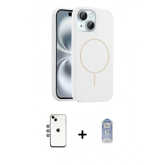 MARSİLYAN™- iPhone 14 Kılıf Yankı Form Serisi - Siyah Joko Magic 5D Cam + Shine Kamera Lens - GI
