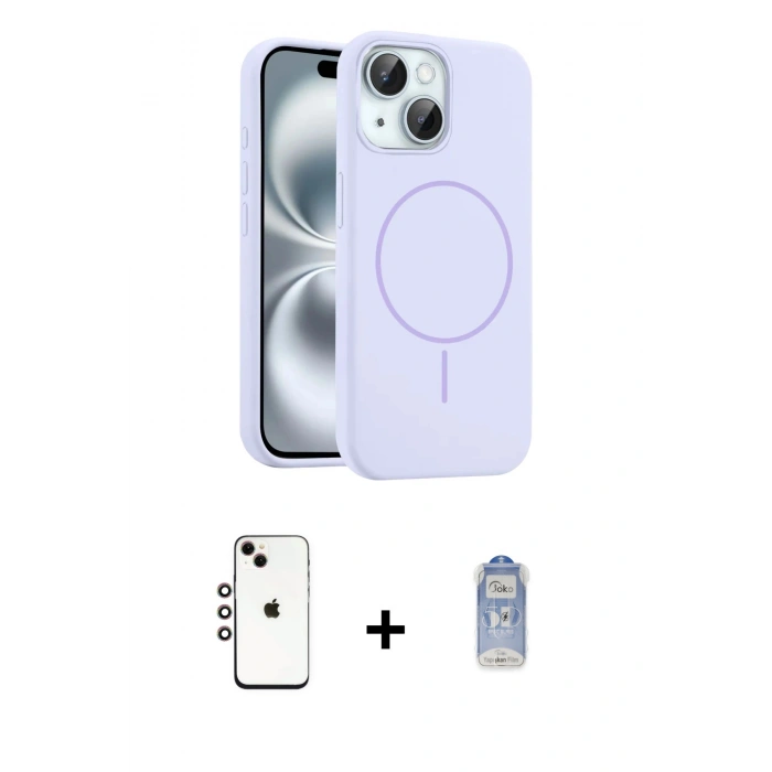 MARSİLYAN™- iPhone 14 Kılıf Yankı Form Serisi - Siyah Joko Magic 5D Cam + Shine Kamera Lens - GI