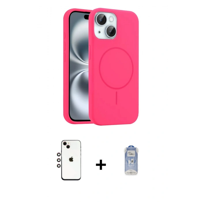 MARSİLYAN™- iPhone 14 Kılıf Yankı Form Serisi - Siyah Joko Magic 5D Cam + Shine Kamera Lens - GI