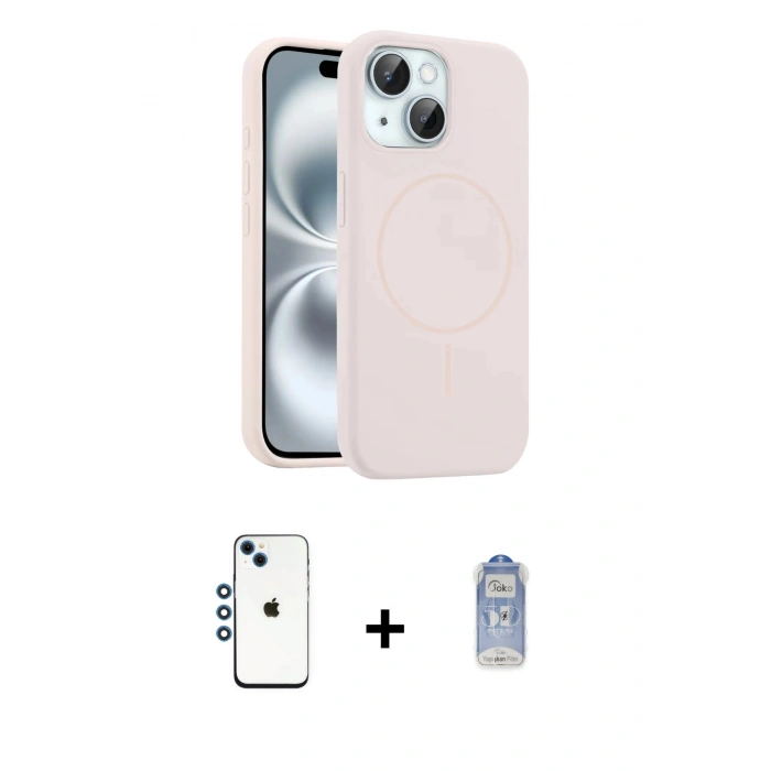 MARSİLYAN™- iPhone 14 Kılıf Yankı Form Serisi - Siyah Joko Magic 5D Cam + Shine Kamera Lens - MI