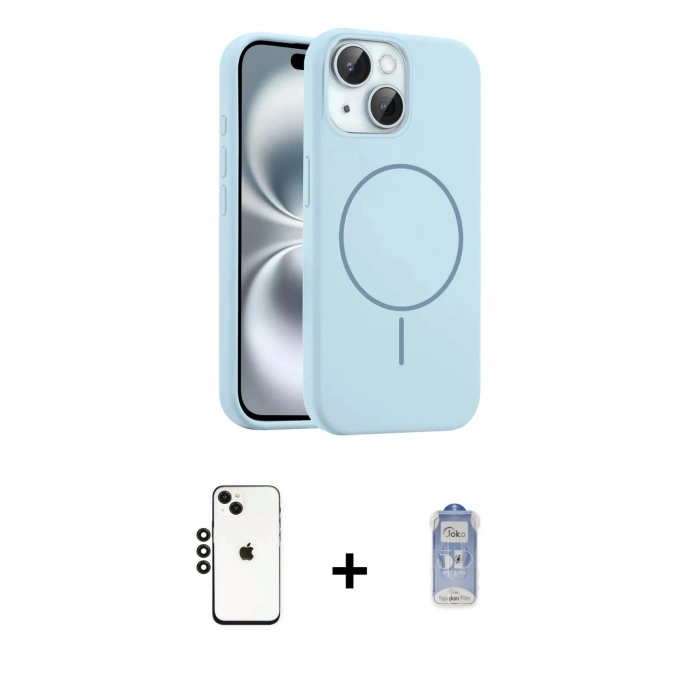 MARSİLYAN™- iPhone 14 Kılıf Yankı Form Serisi - Siyah Joko Magic 5D Cam + Shine Kamera Lens - SH