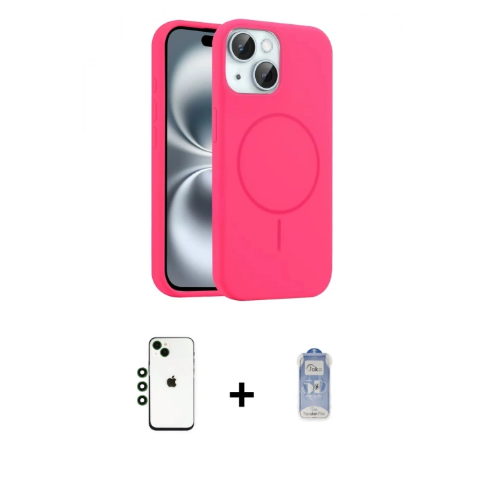 MARSİLYAN™- iPhone 14 Kılıf Yankı Form Serisi - Siyah Joko Magic 5D Cam + Shine Kamera Lens - YL