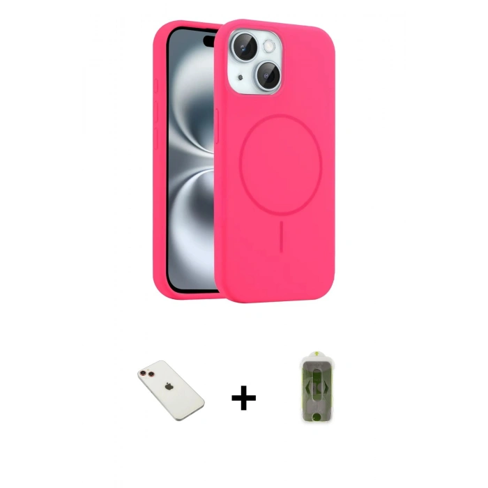 MARSİLYAN™- iPhone 14 Kılıf Yankı Form Serisi - Siyah Joko Magic 5D Hayalet Cam + Diamond Kamera Lens - KI